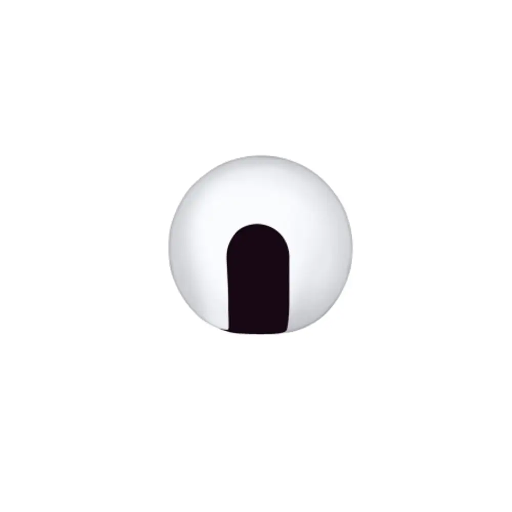 Runder, weißer Zugknopf mit einer schwarzen Öffnung, designed von AXOR, auf hellem Hintergrund sichtbar.